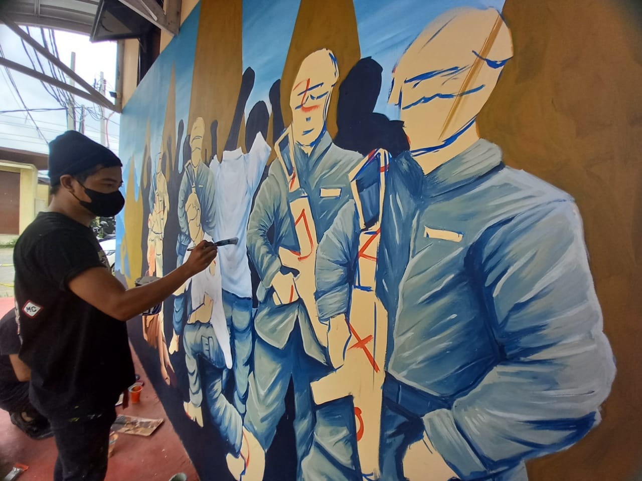 Ditreskrimum Polda Lampung Gandeng Seniman Mural
