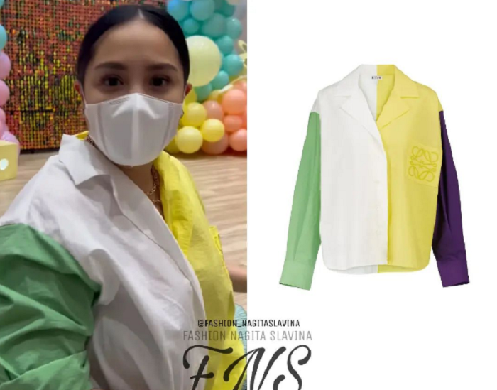 Netizen Melongo! Nagita Slavina Kenakan Baju Colorblocked