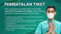 Informasi pembatalan tiket. (KAI)