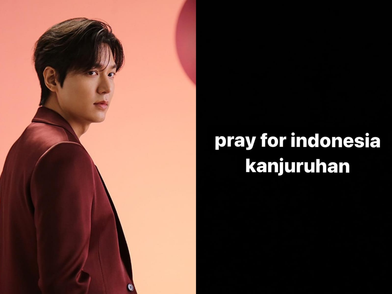 Lee Min Ho Pray For Indonesia Kanjuruhan