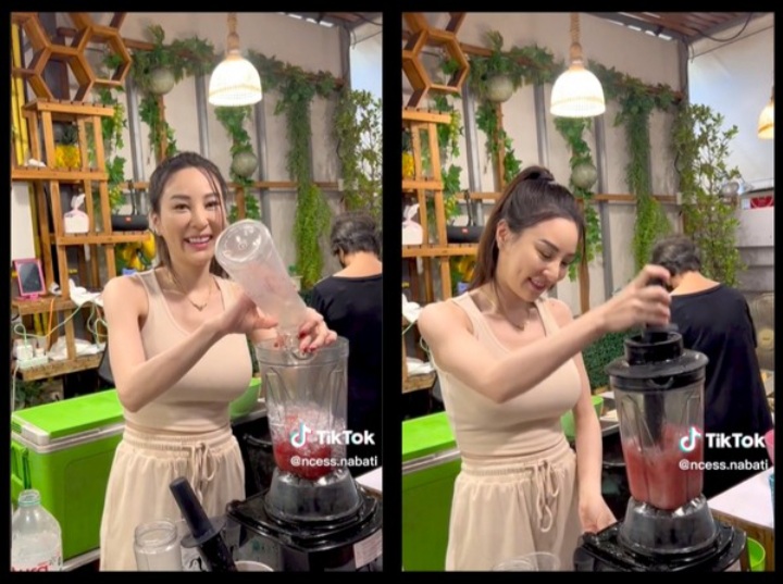 Heboh! Penjual Jus Semangka Cantik di Thailand