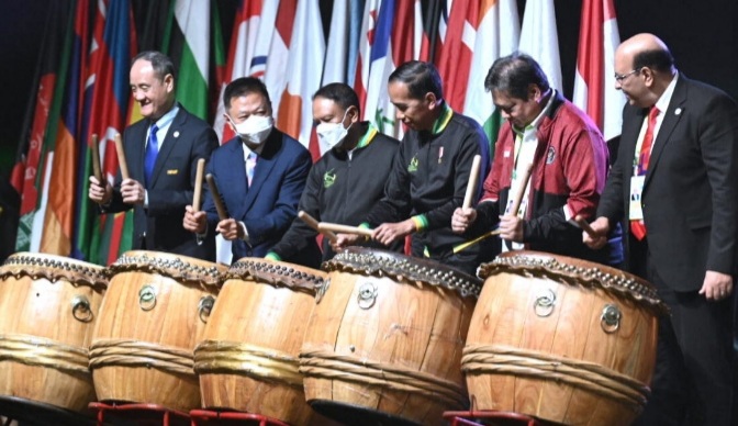 Presiden Jokowi membuka Kejuaraan Wushu Junior Dunia ke-8