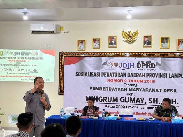 Ketua DPRD Lampung Mingrum Gumay Terima Aspirasi yang Disampaikan Oleh Pemuda Karang Taruna