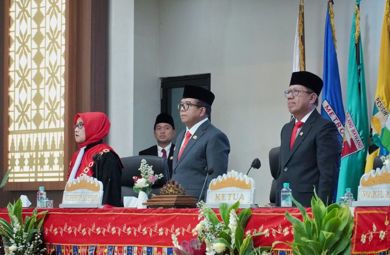Pelantikan Anggota DPRD Provinsi Lampung Periode 2024-2029 di Hadiri Pj. Gubernur