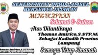 Jajaran Sekertariat DPRD Lamsel Ucapkan Selamat Kepada Thomas Amirico Sebagai Kadisdikbud Lampung