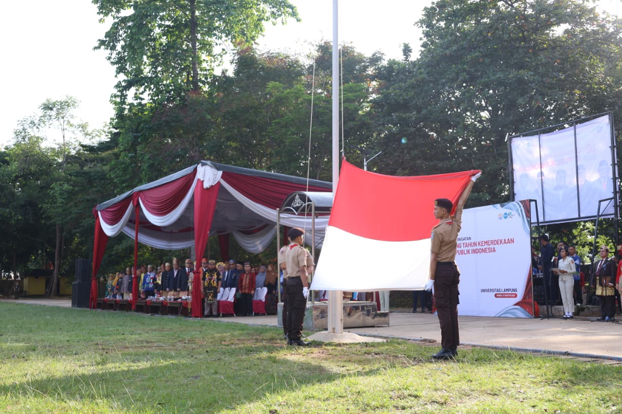 Semarakkan HUT RI ke-80 Unila Gelar Upacara dan Launching Dies Natalis ke-60