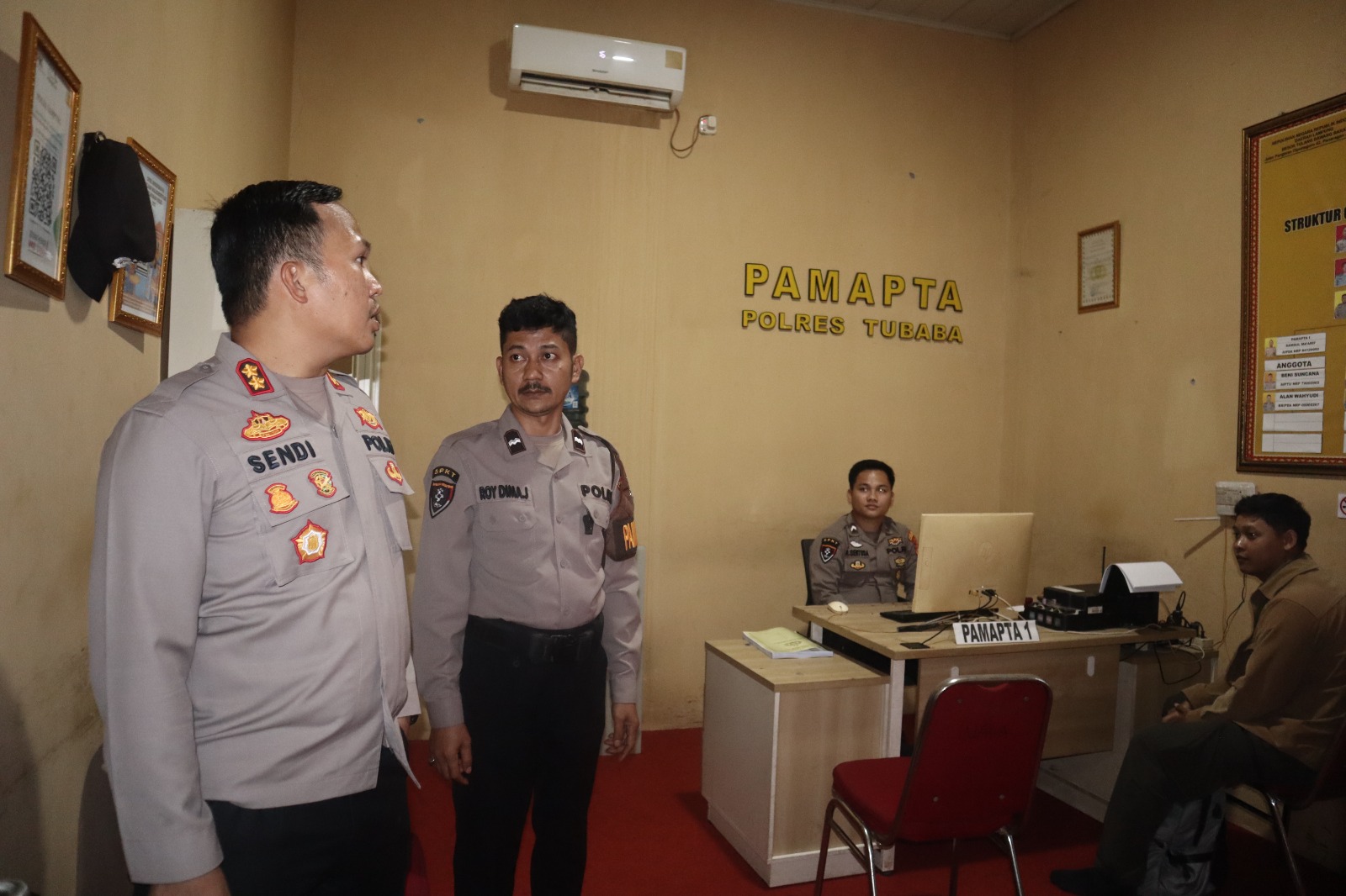 Pastikan Pelayanan SPKT dan Pamapta Berjalan Lancar, Kapolres Tulang Bawang Barat Cek Kesiapan 