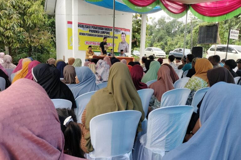 Mustika Bahrum Gelar Sosperda Perdana di Desa Tanjung Agung