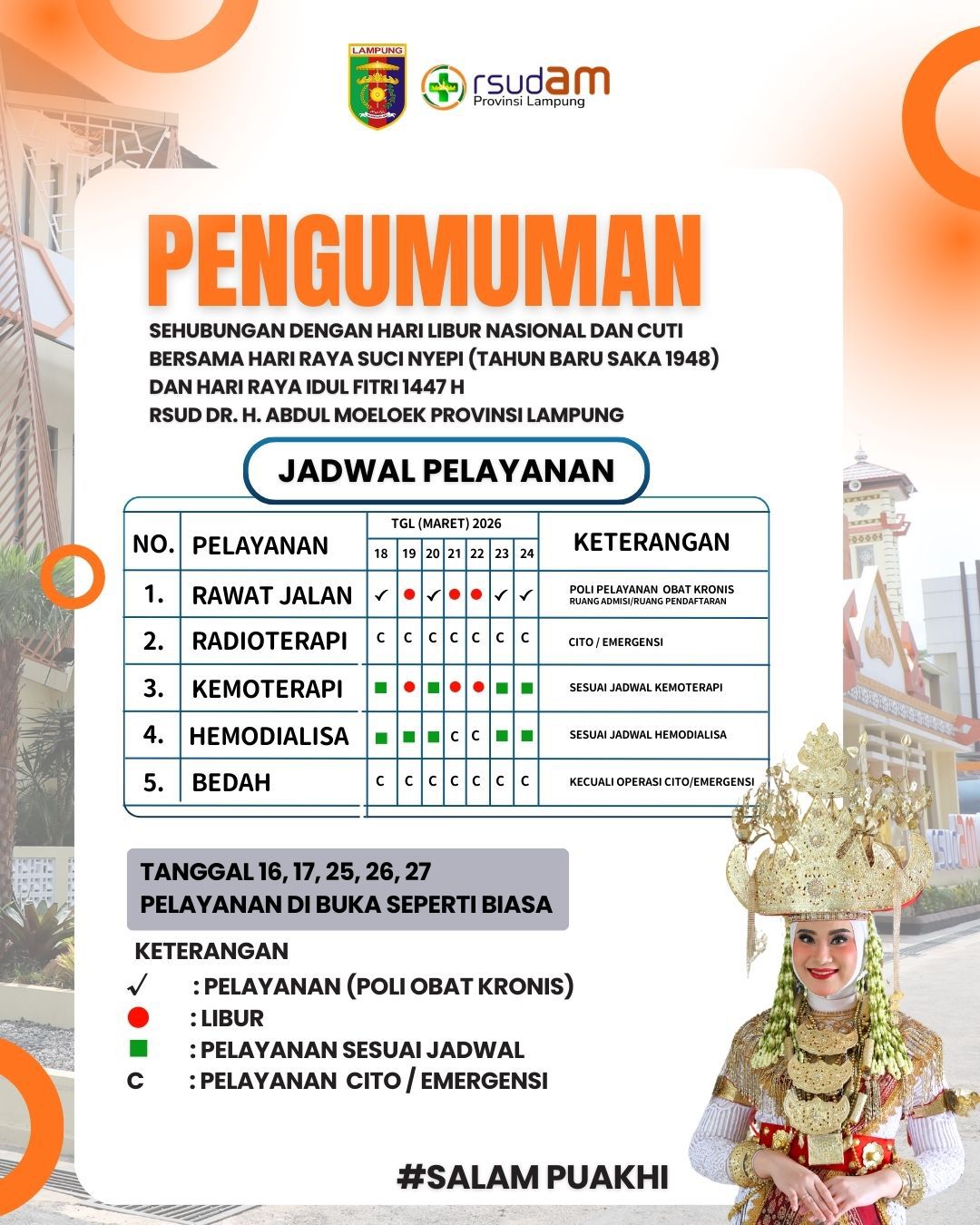 RSUDAM Berkomitmen Berikan Layanan Kesehatan Optimal Selama Liburan Idul Fitri 2026