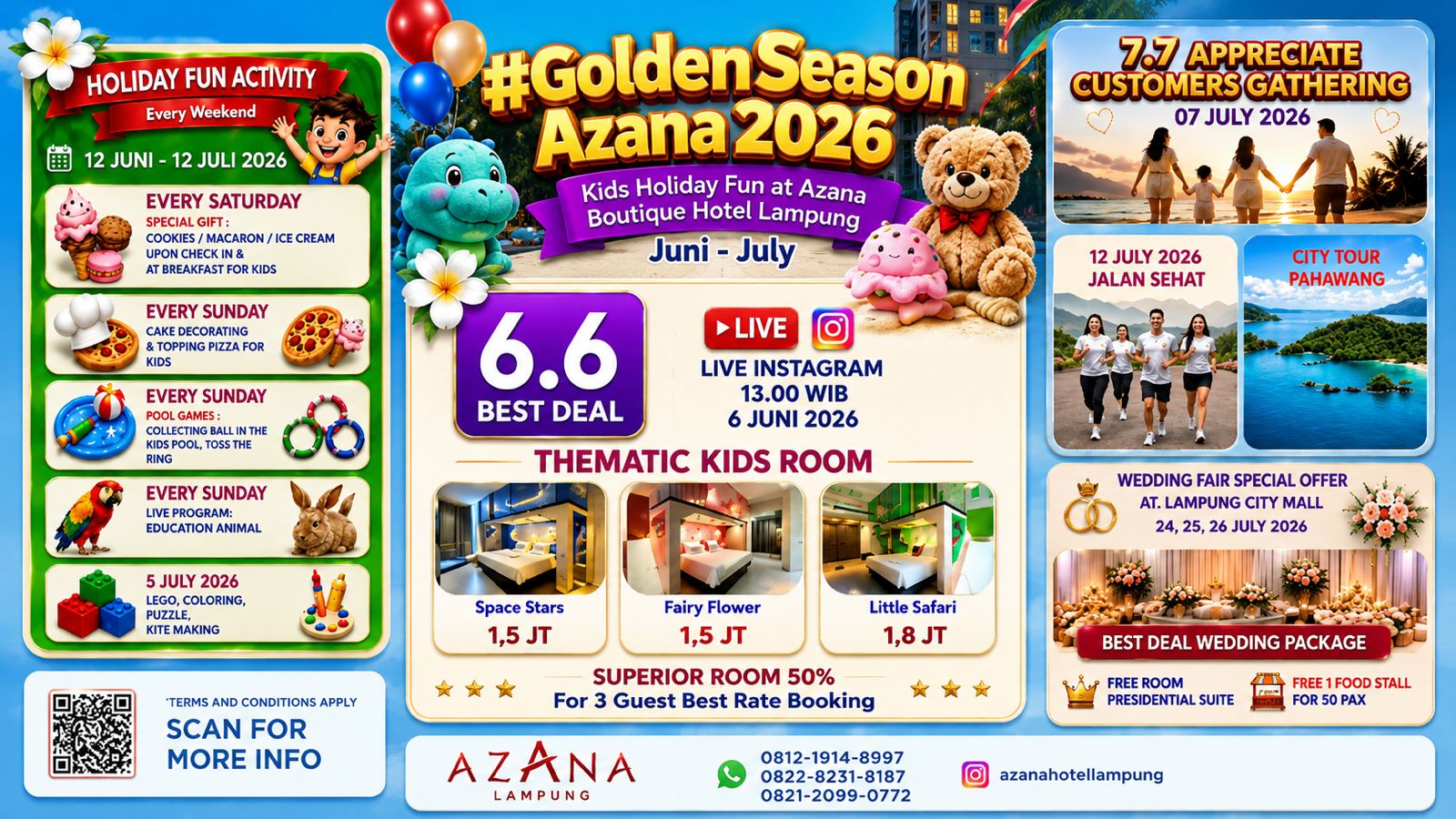 Sambut Libur Sekolah, Azana Boutique Hotel Lampung Hadirkan #GoldenSeasonAzana2026 dengan Beragam Aktivitas Keluarga