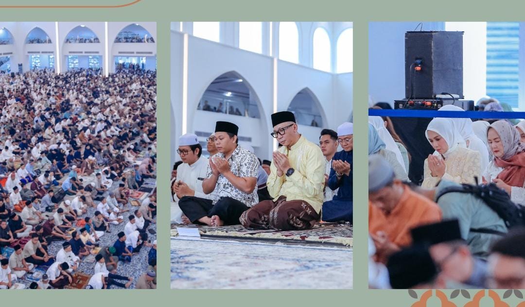 Gubernur Mirza Shalat Ied Bersama Ribuan Masyarakat Lampung, Ajak Perkuat Kepedulian dan Persatuan